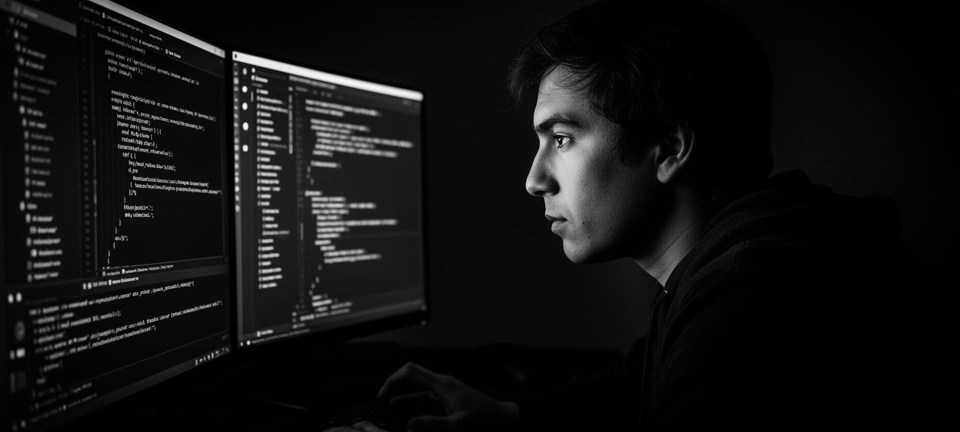 Étudiant concentré devant son écran