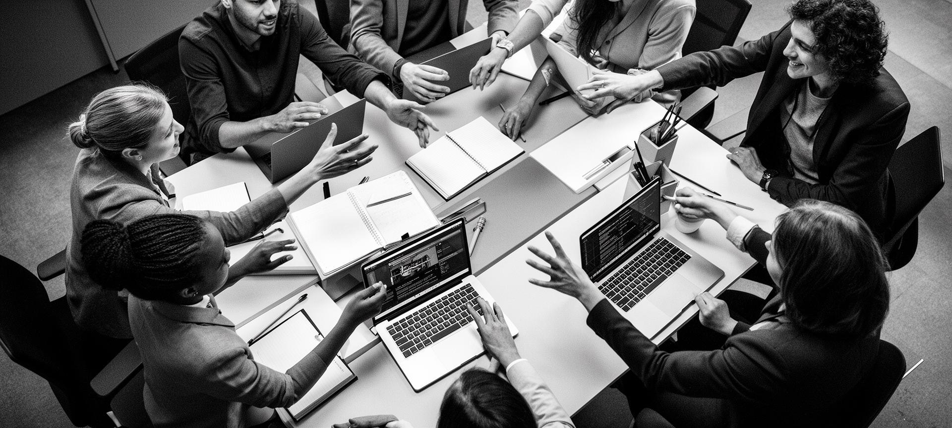 Équipe en collaboration sur un projet